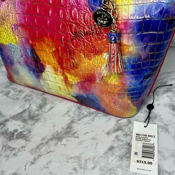 Brahmin Dandy Melbourne Medium Asher Tote Leather Shoulder Bag Rare Croc Purse - Picture 6 of 14